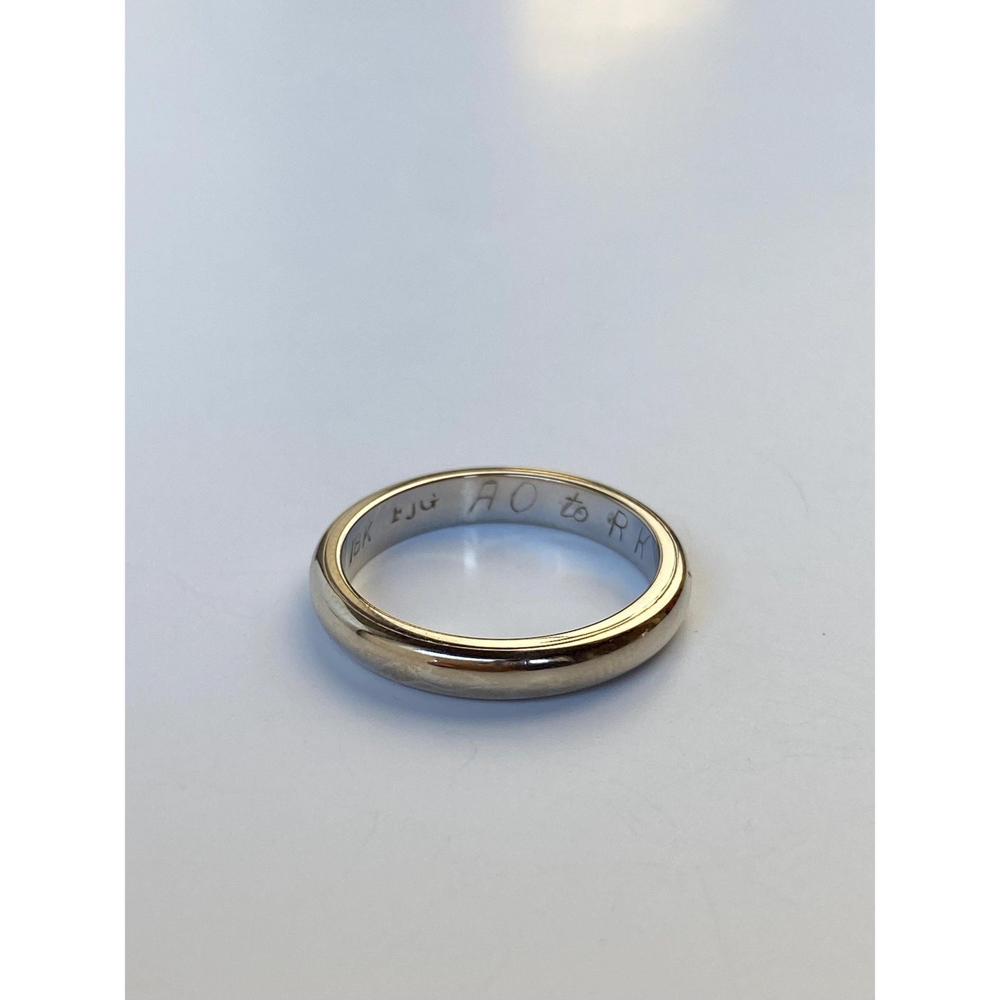 Vintage Solid 18k White Gold Milgrain Ring Band - Size 5.25