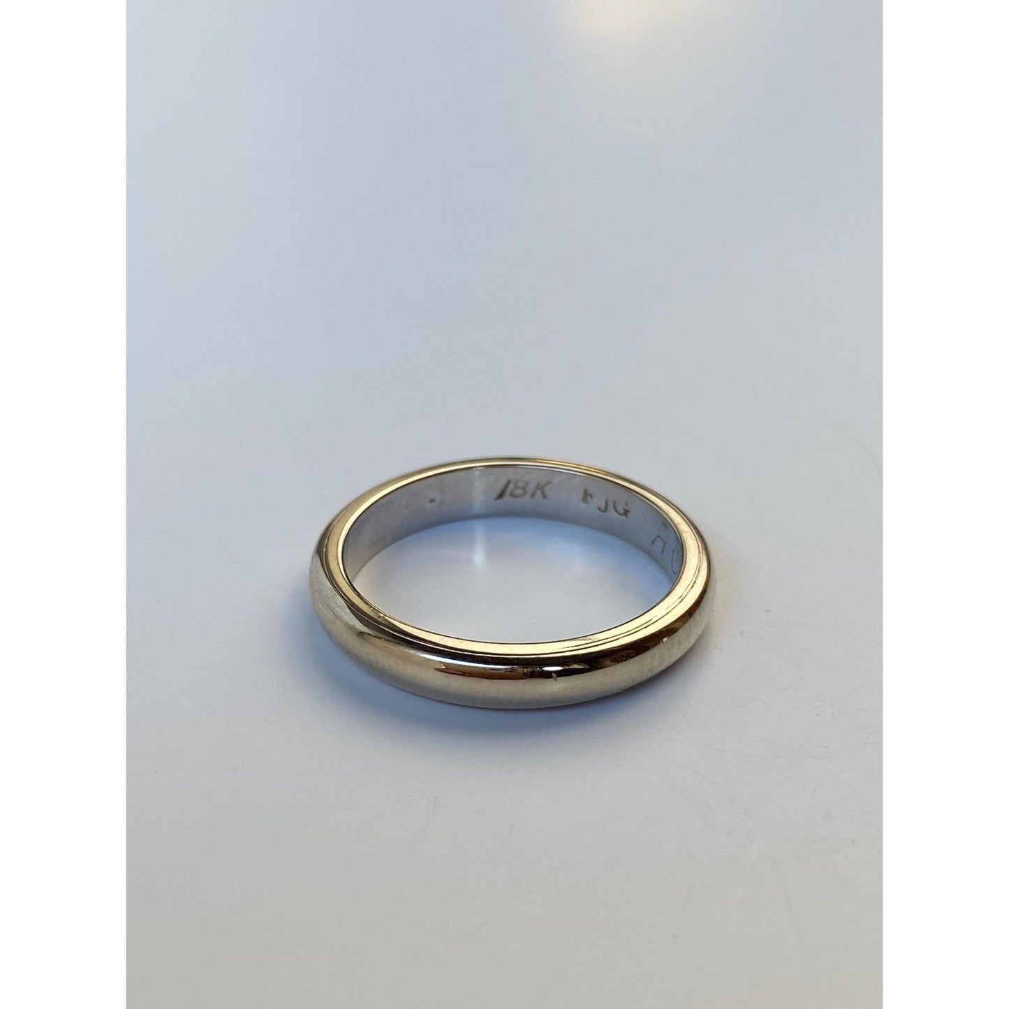 Vintage Solid 18k White Gold Milgrain Ring Band - Size 5.25