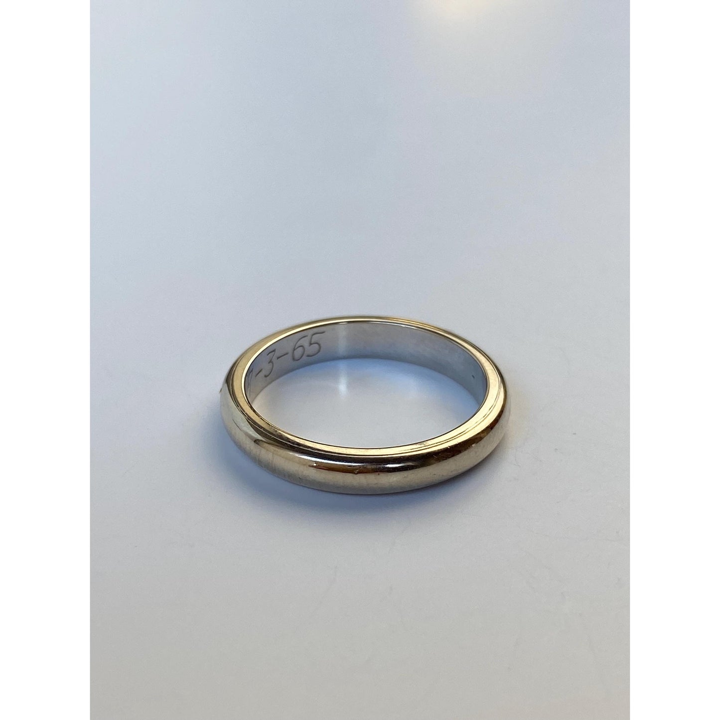 Vintage Solid 18k White Gold Milgrain Ring Band - Size 5.25