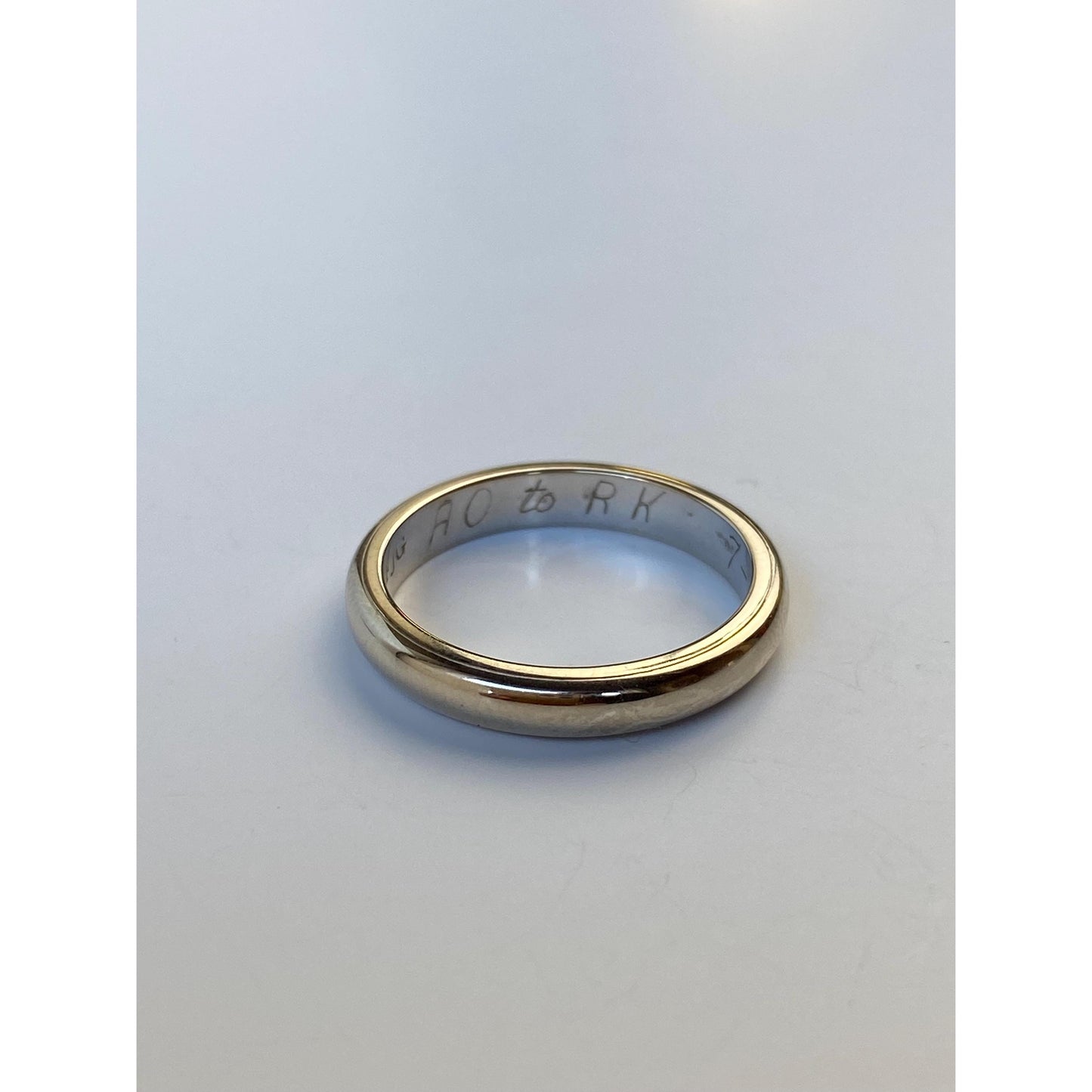 Vintage Solid 18k White Gold Milgrain Ring Band - Size 5.25