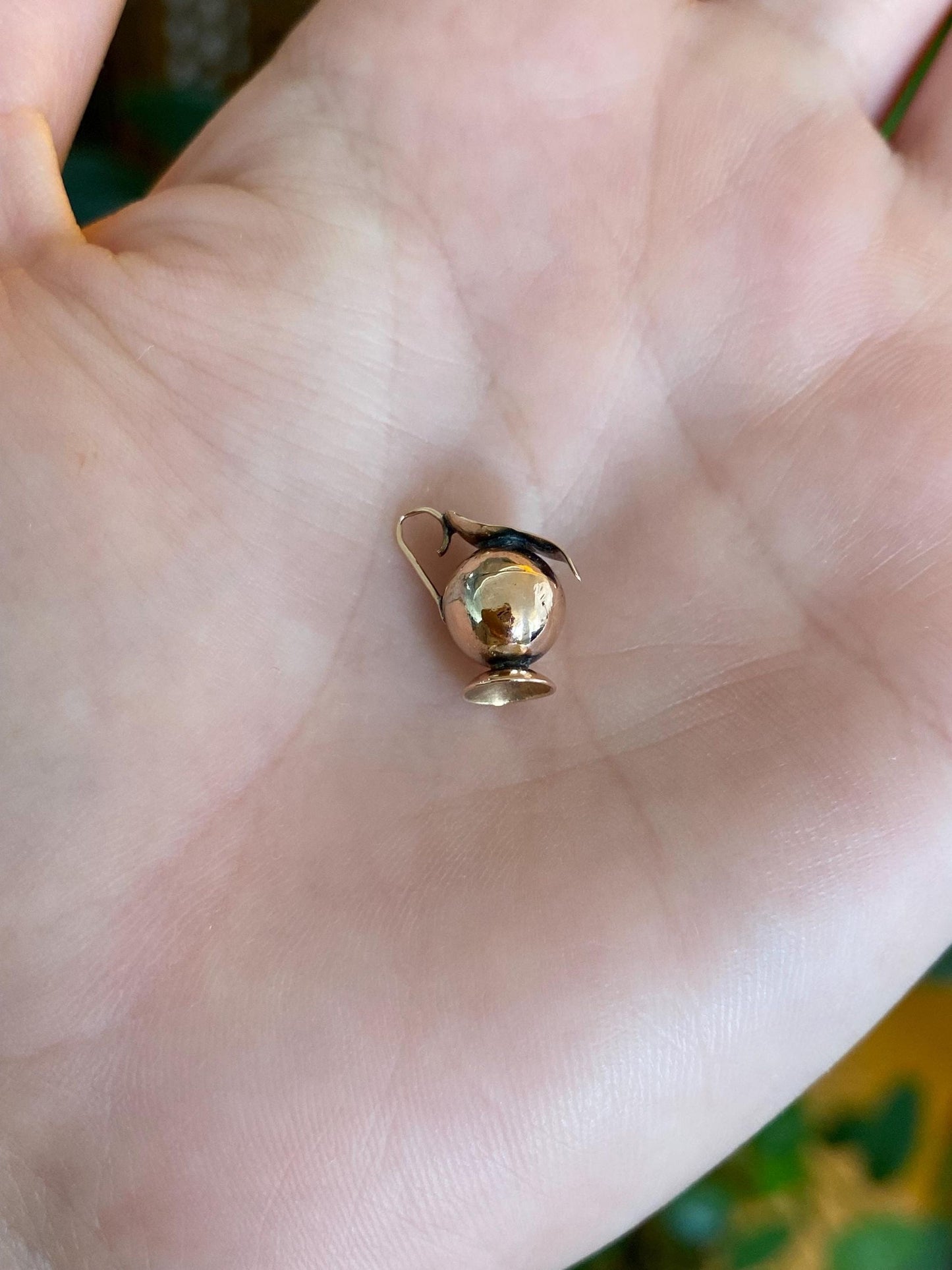 Vintage 9k Rosey Gold Pitcher Charm