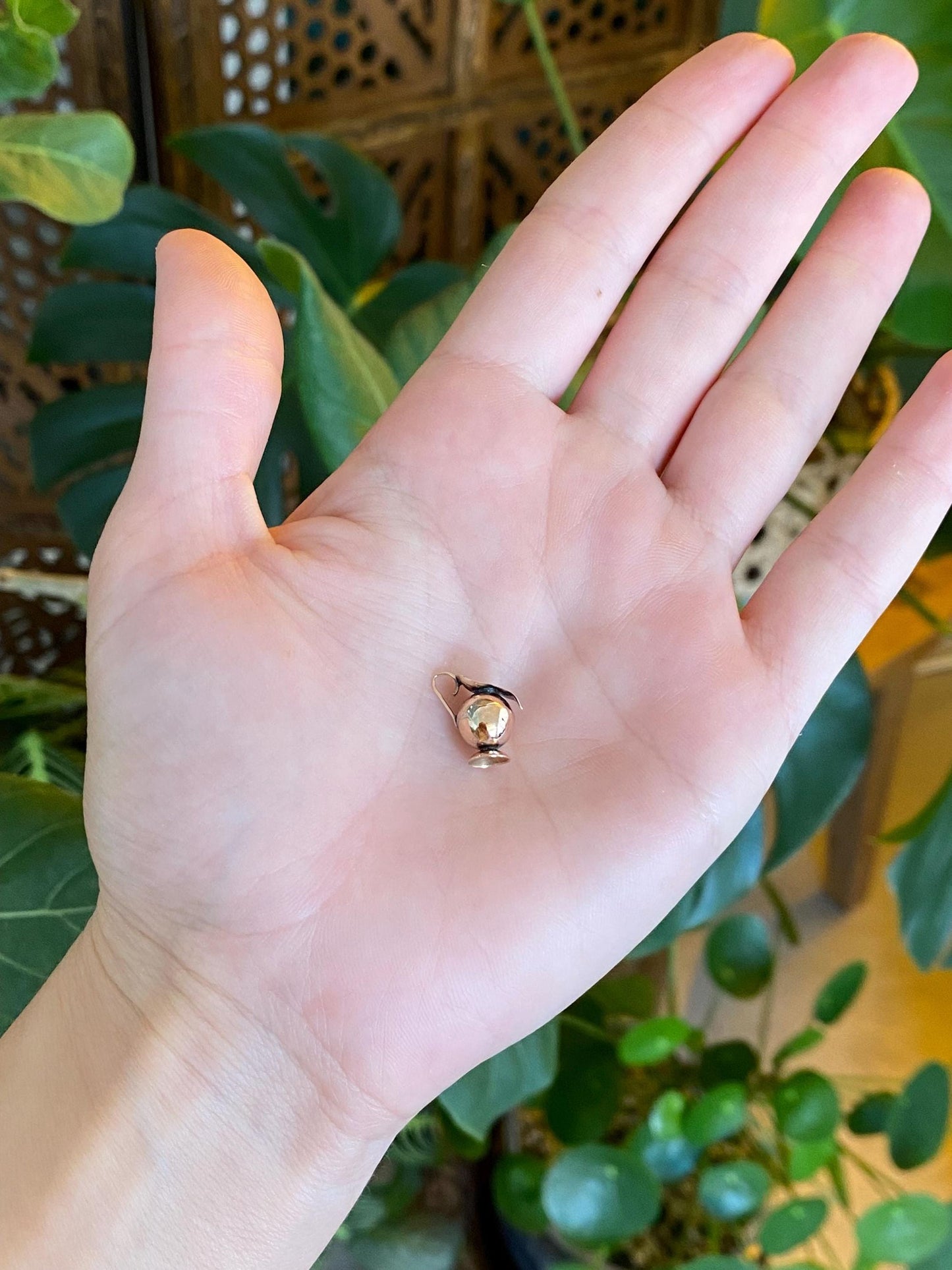 Vintage 9k Rosey Gold Pitcher Charm