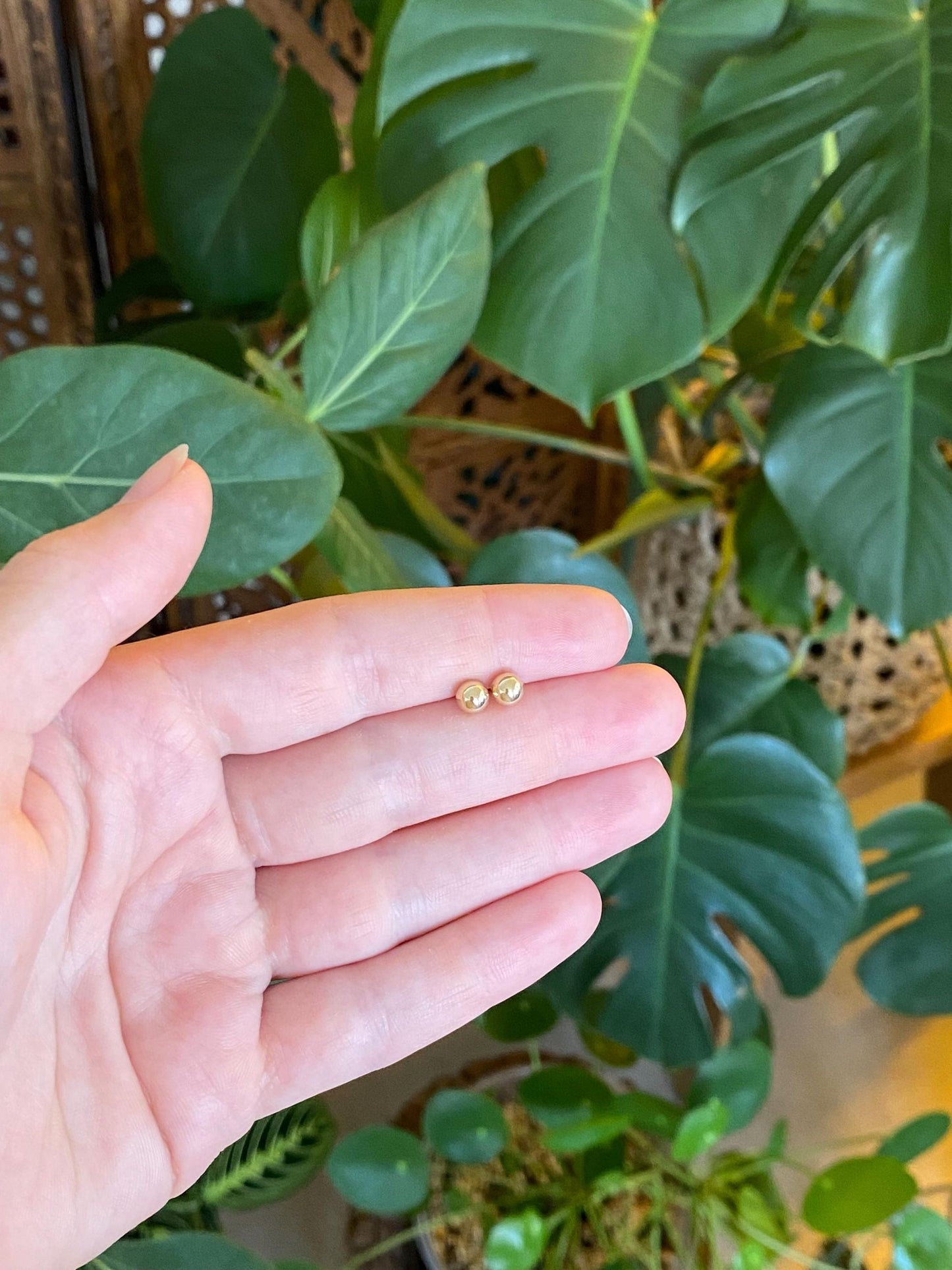 Vintage 14k Yellow Gold Ball Stud Earrings
