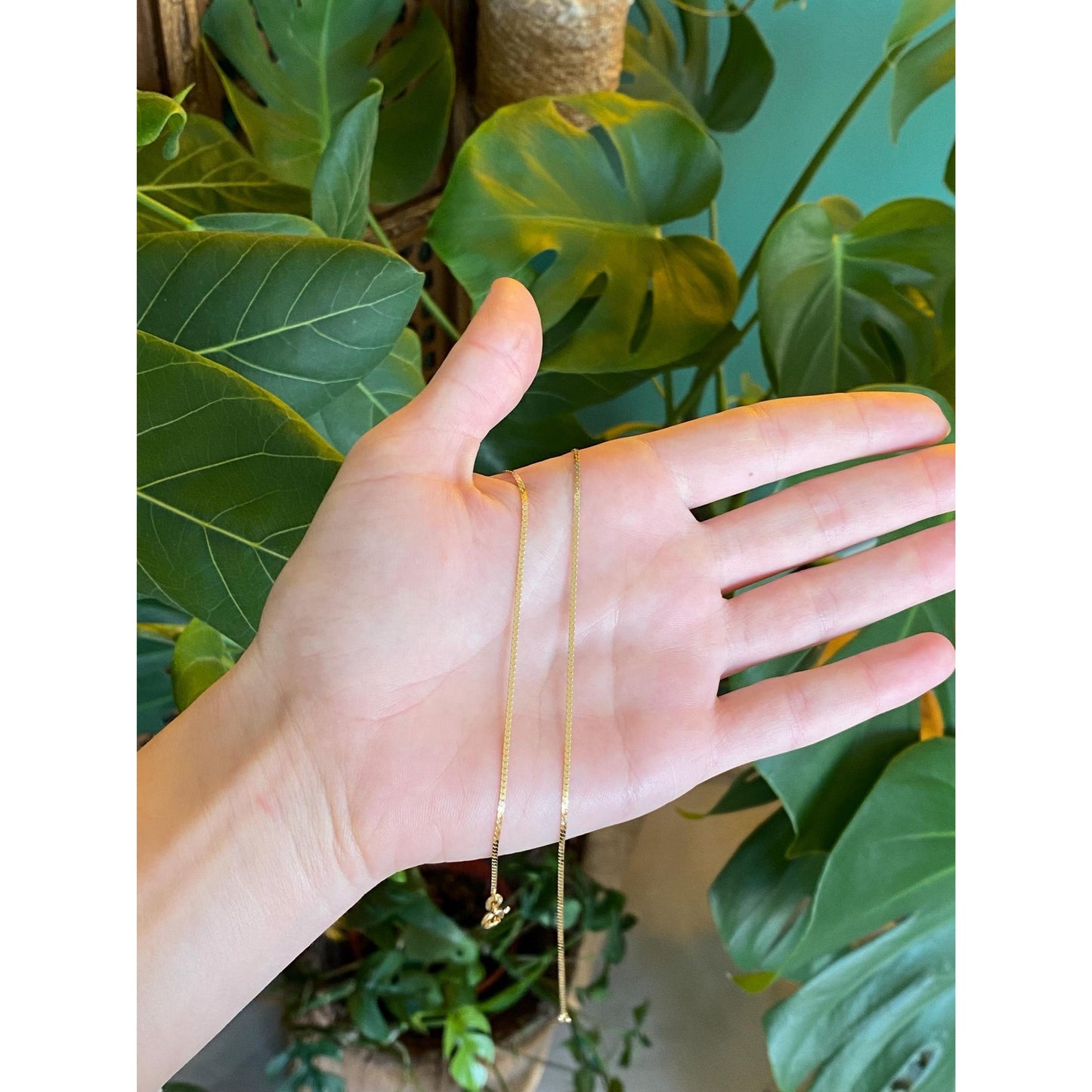 Vintage Solid 14k Yellow Gold Flat Chain - 14.75 inches