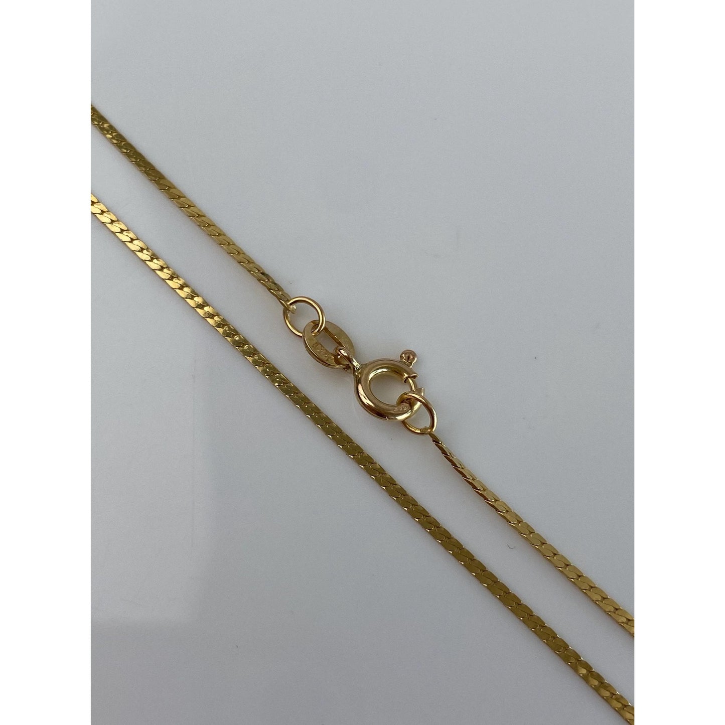 Vintage Solid 14k Yellow Gold Flat Chain - 14.75 inches