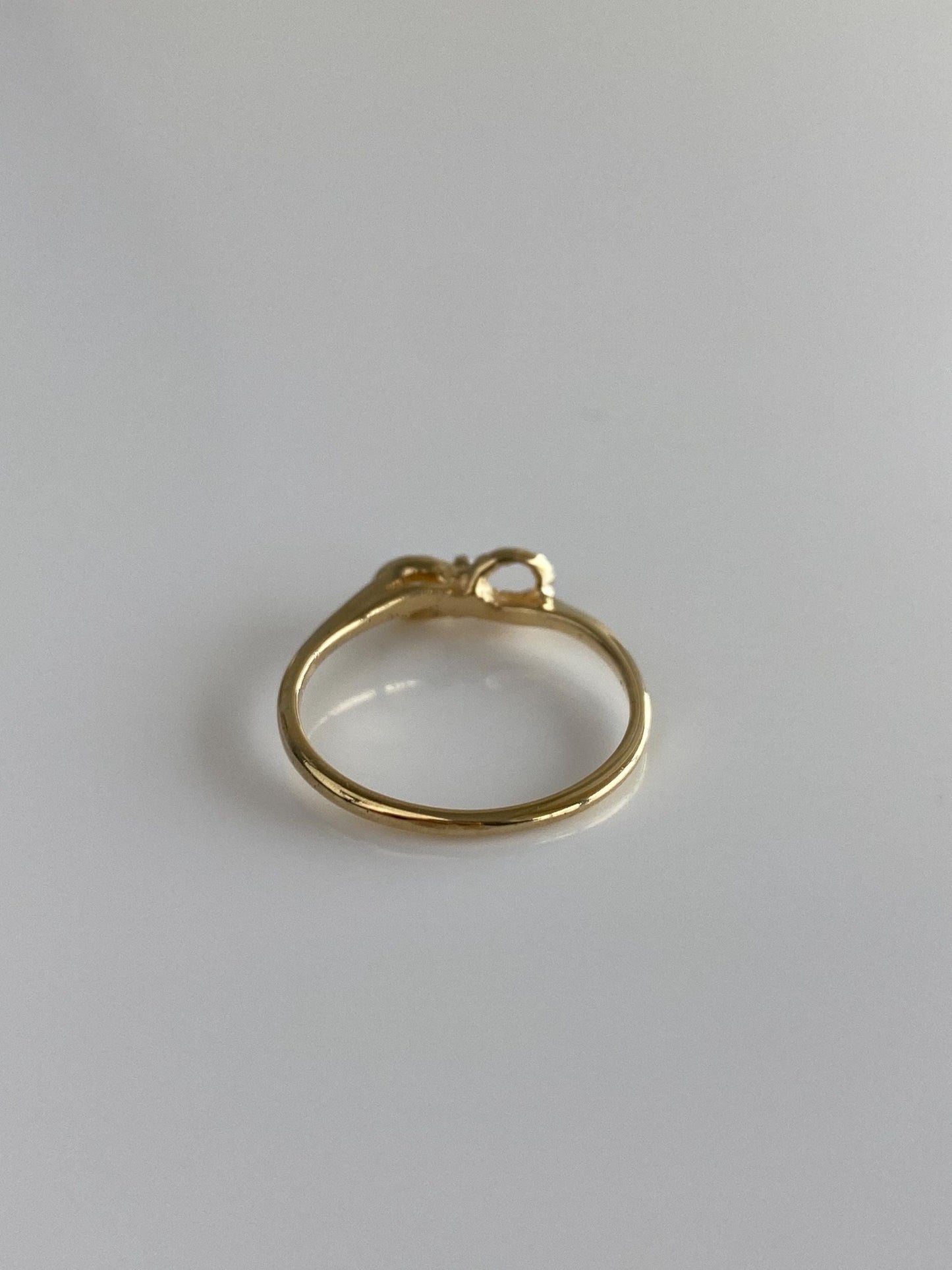 Vintage Solid 12k Yellow Gold Diamond Infinity Ring - Size 5.25
