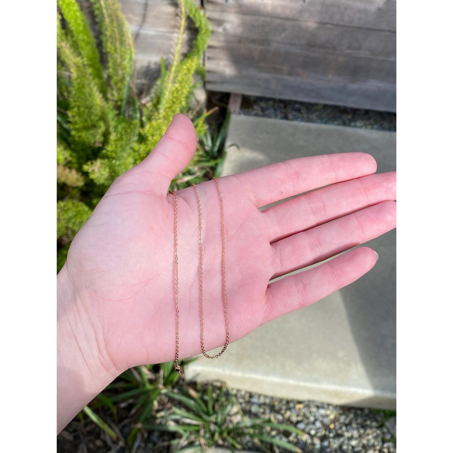 Vintage Solid 10k Rose Gold Cable Chain Necklace - 18 inches