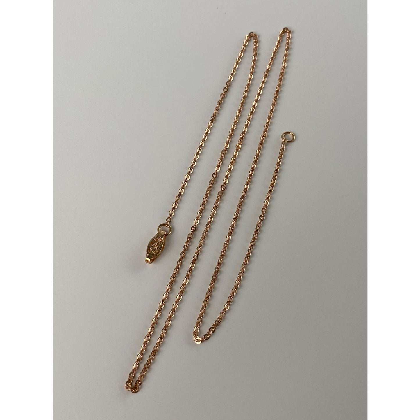 Vintage Solid 10k Rose Gold Cable Chain Necklace - 18 inches