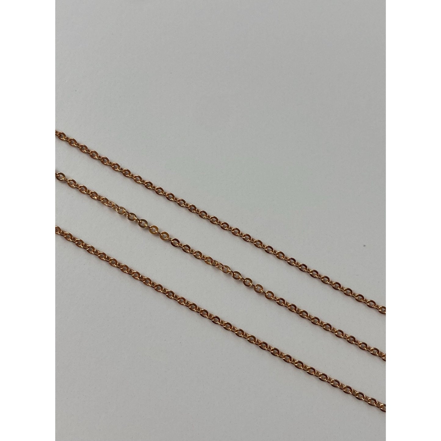Vintage Solid 10k Rose Gold Cable Chain Necklace - 18 inches