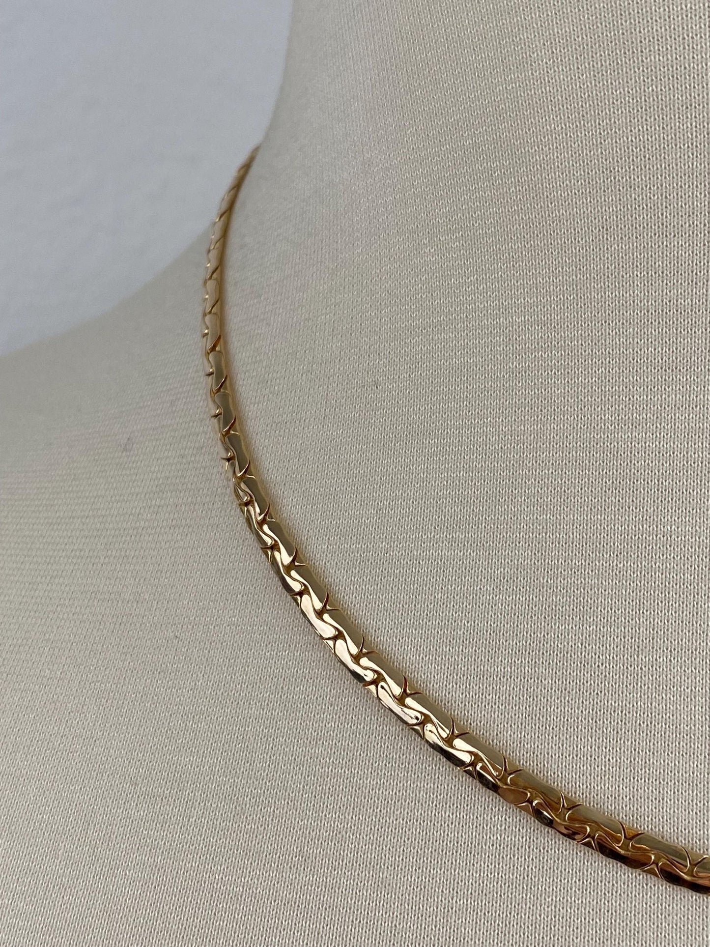 Vintage 14k Yellow Gold Chunky C Link Chain Necklace - 18 inches
