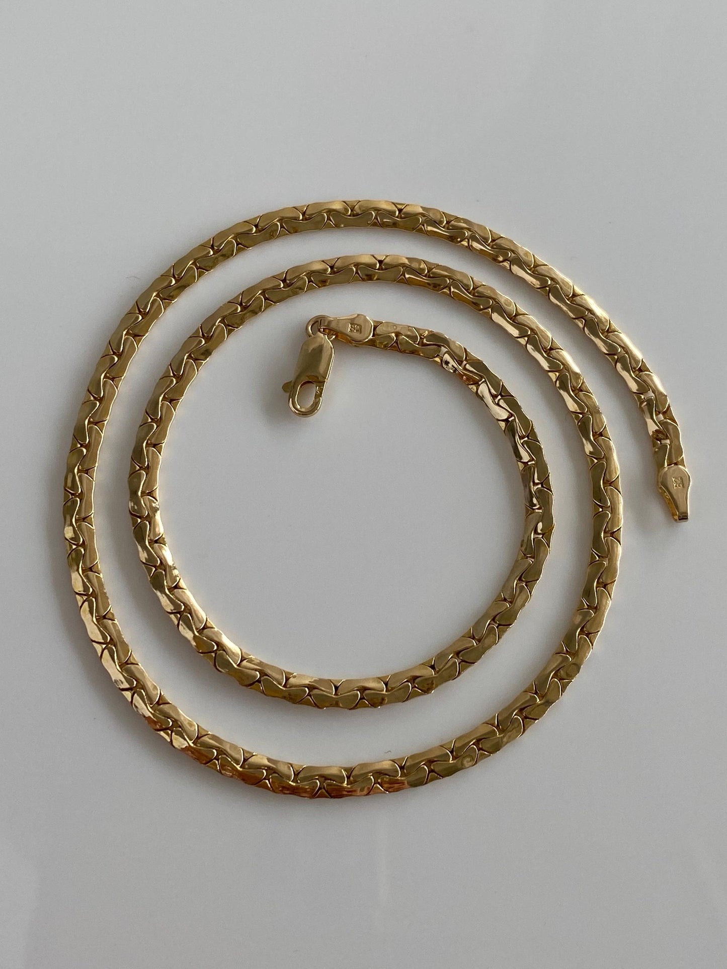 Vintage 14k Yellow Gold Chunky C Link Chain Necklace - 18 inches