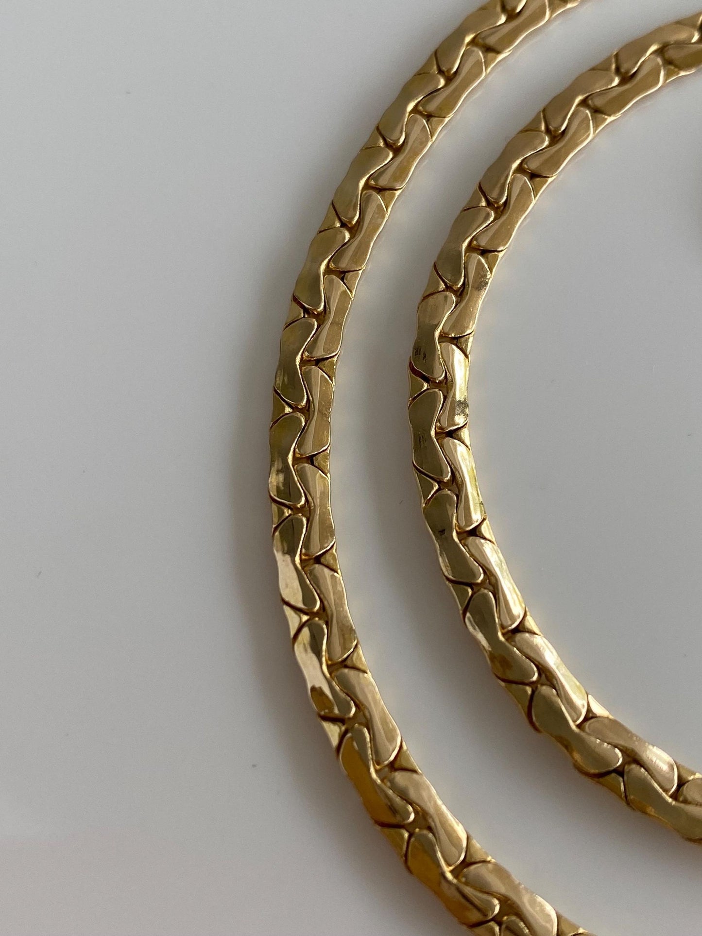 Vintage 14k Yellow Gold Chunky C Link Chain Necklace - 18 inches