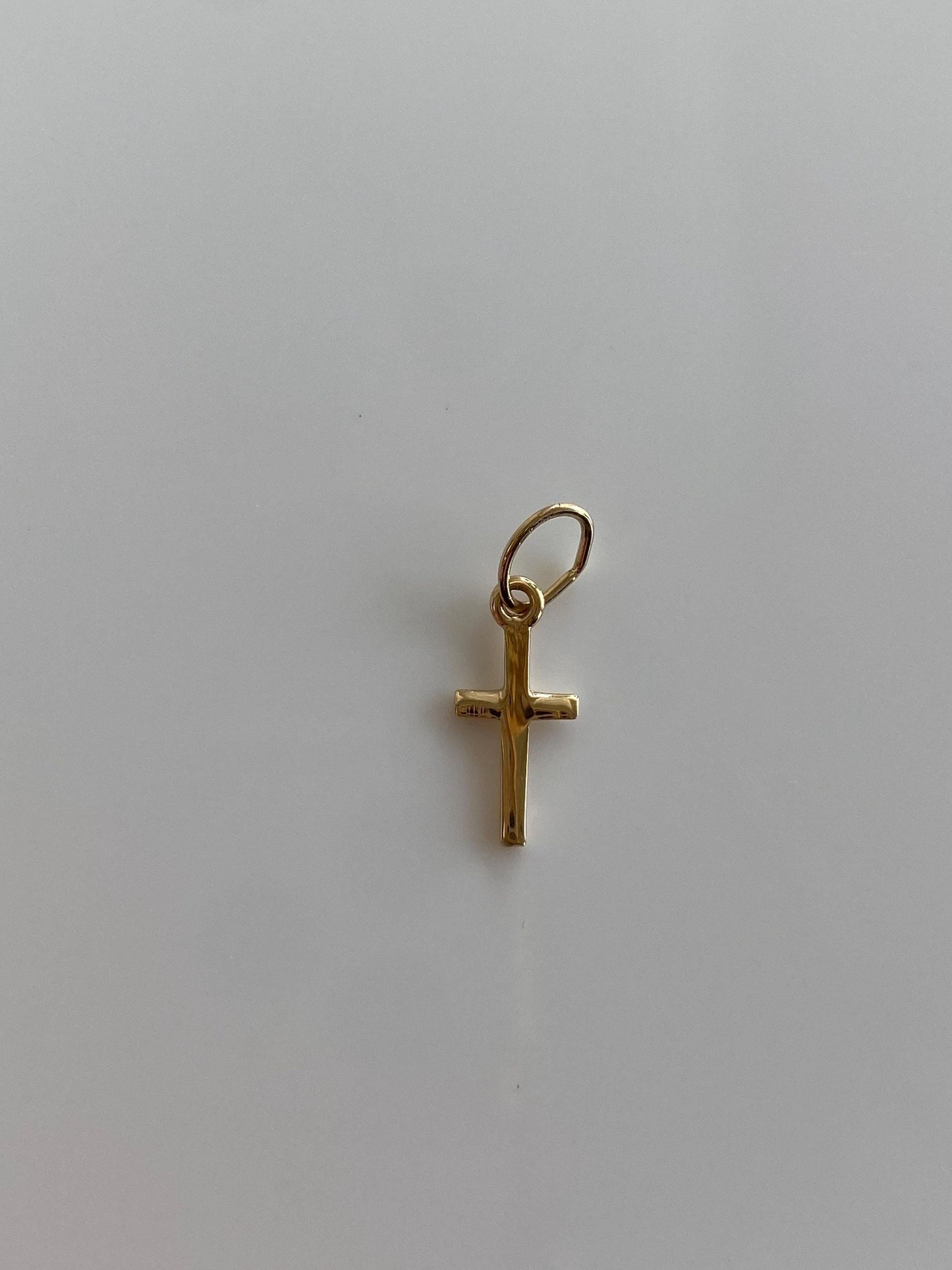 Vintage Solid 14k Yellow Gold Tiny Cross Charm