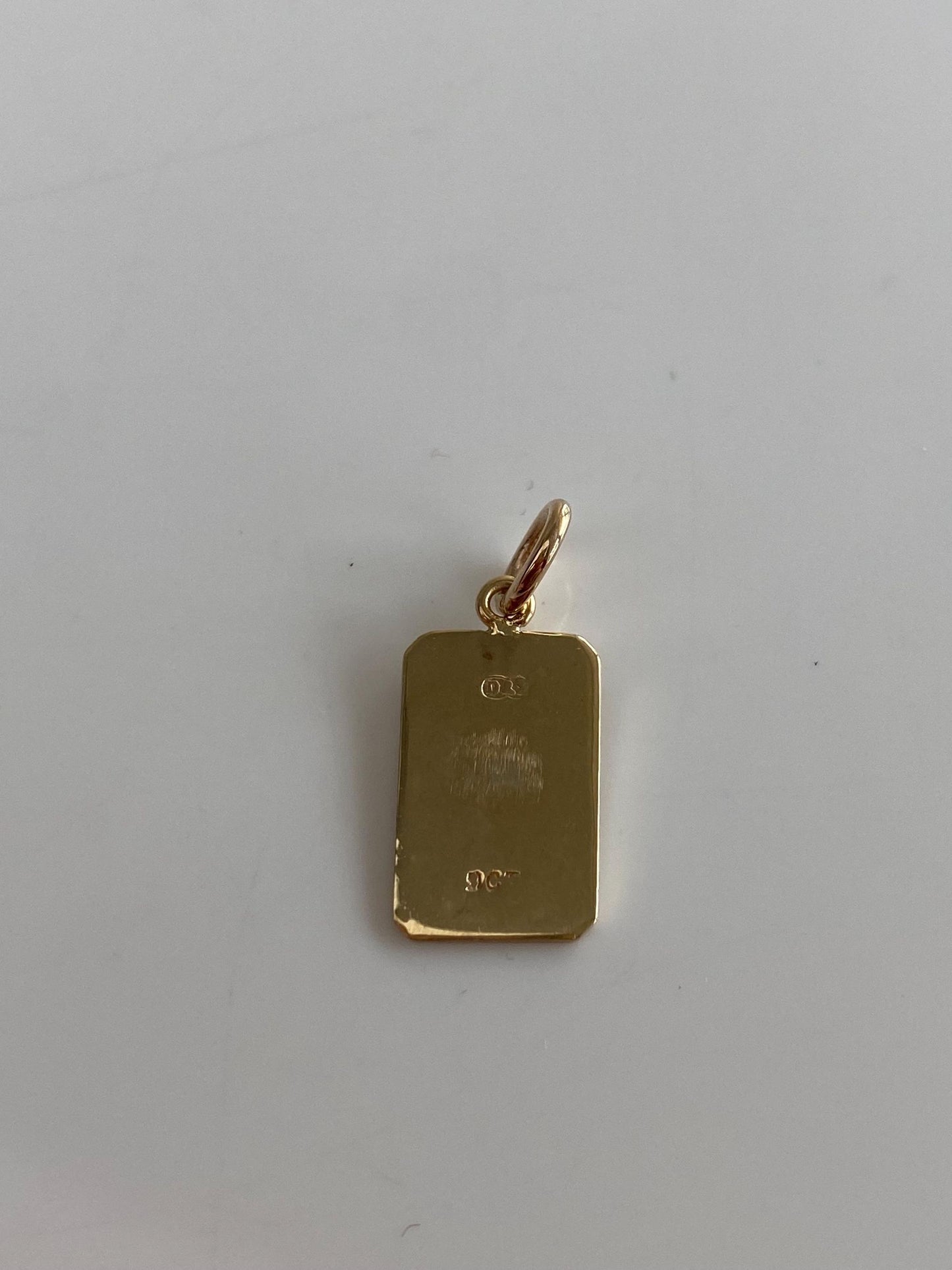 Vintage Solid 9k Yellow Gold Pattern Cufflink Conversion Charm