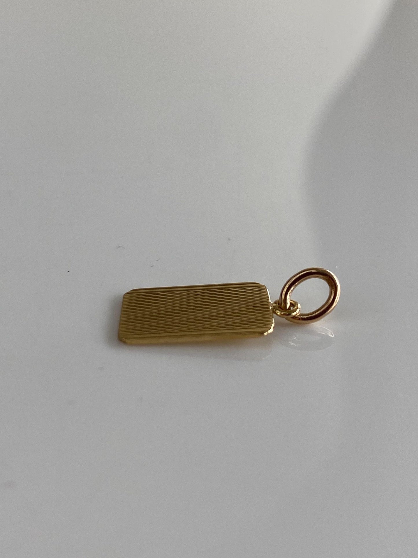 Vintage Solid 9k Yellow Gold Pattern Cufflink Conversion Charm