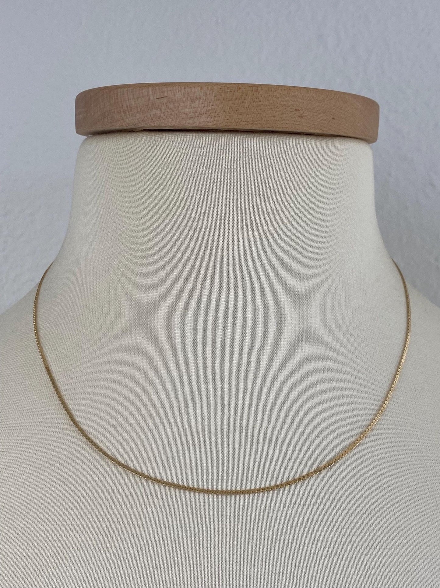 Vintage Solid 14k Yellow Gold Serpentine Chain Necklace - 18.25 inches