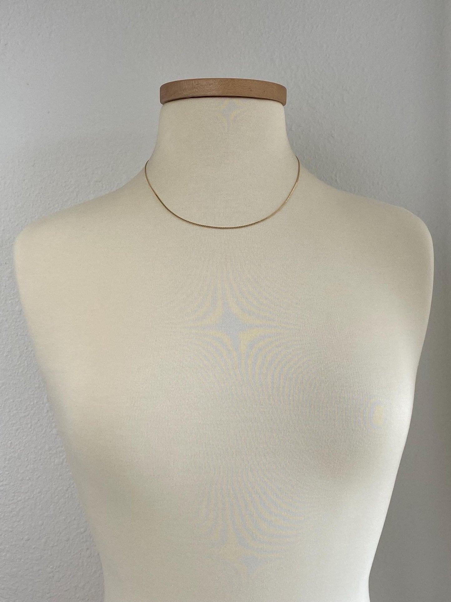 Vintage Solid 14k Yellow Gold Serpentine Chain Necklace - 18.25 inches