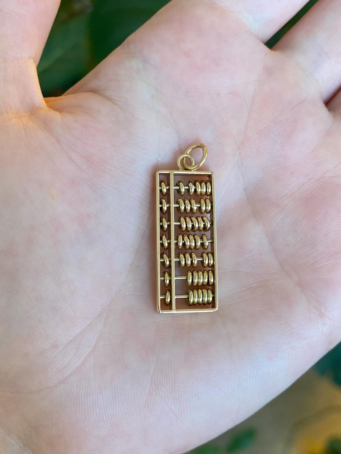 Vintage Solid 14k Yellow Gold Fidget Abacus Charm