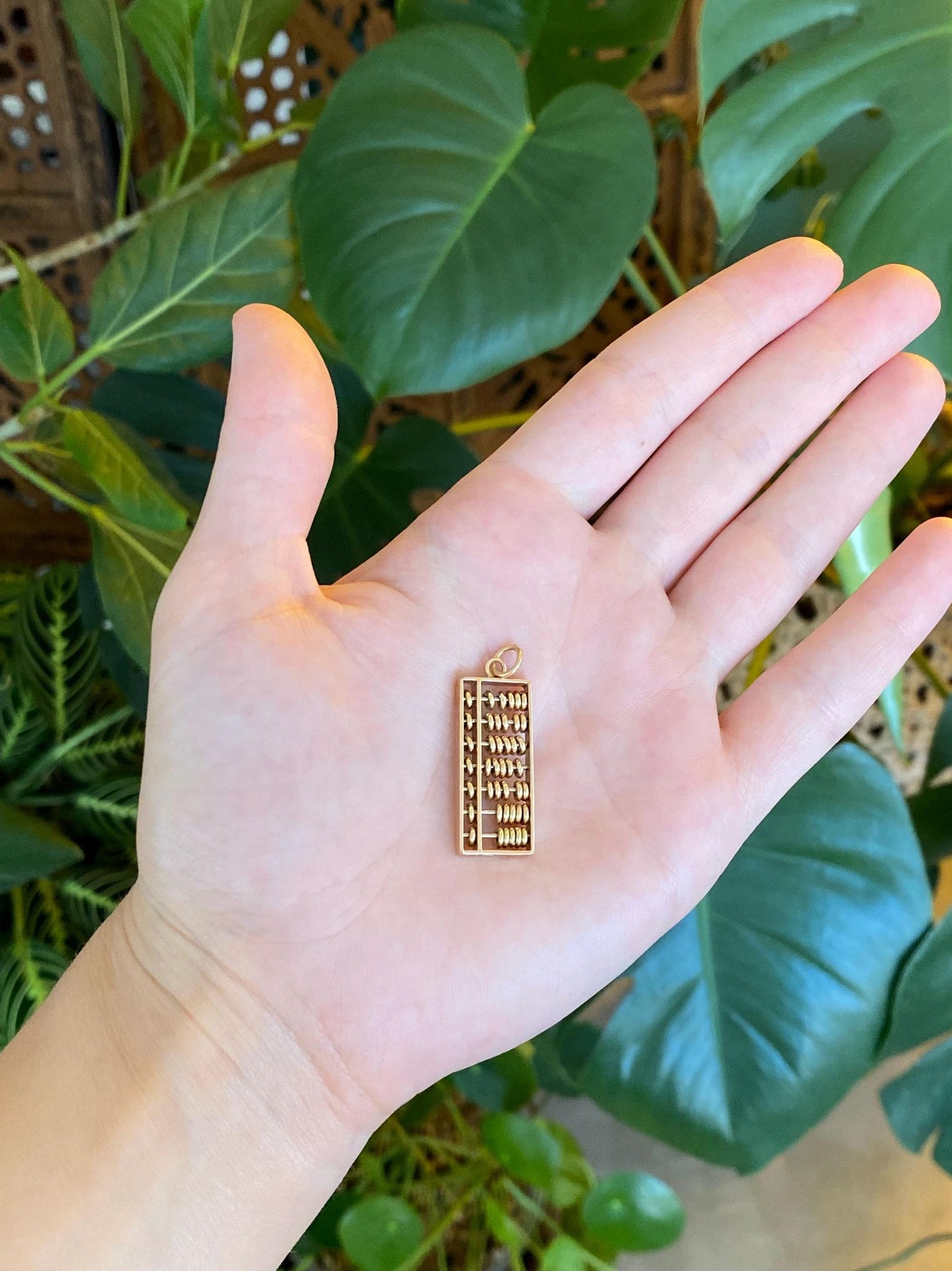 Vintage Solid 14k Yellow Gold Fidget Abacus Charm