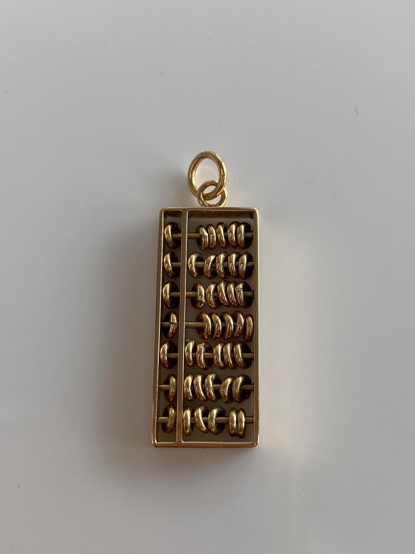Vintage Solid 14k Yellow Gold Fidget Abacus Charm