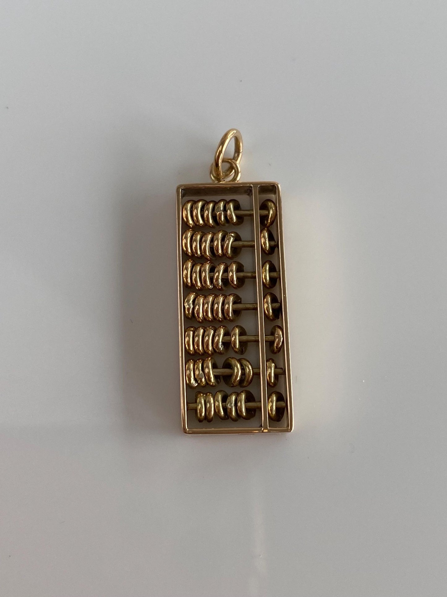 Vintage Solid 14k Yellow Gold Fidget Abacus Charm