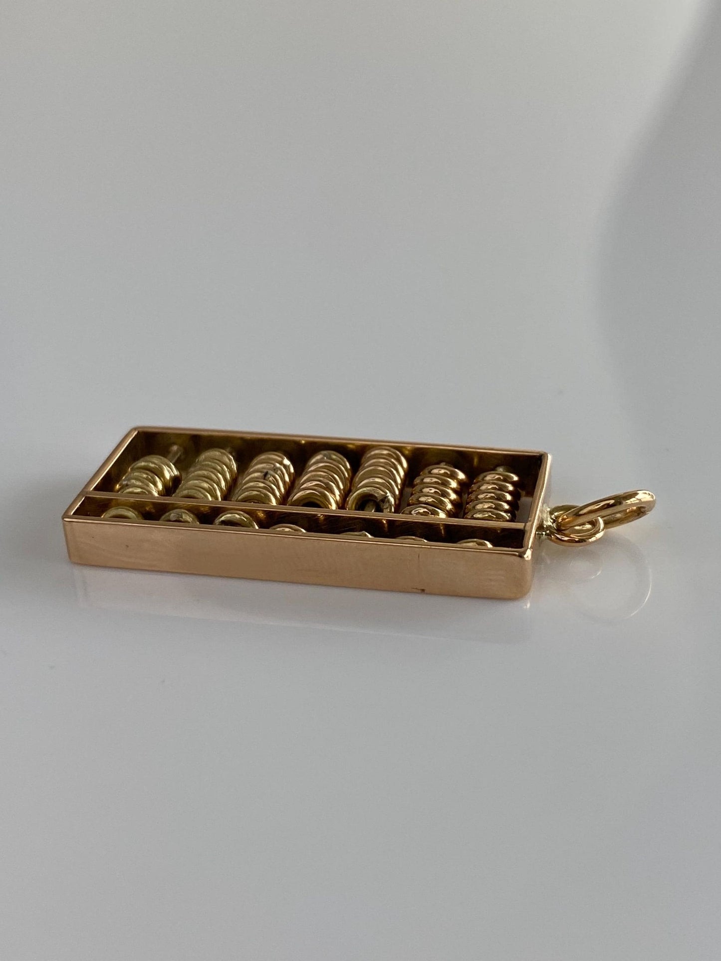 Vintage Solid 14k Yellow Gold Fidget Abacus Charm