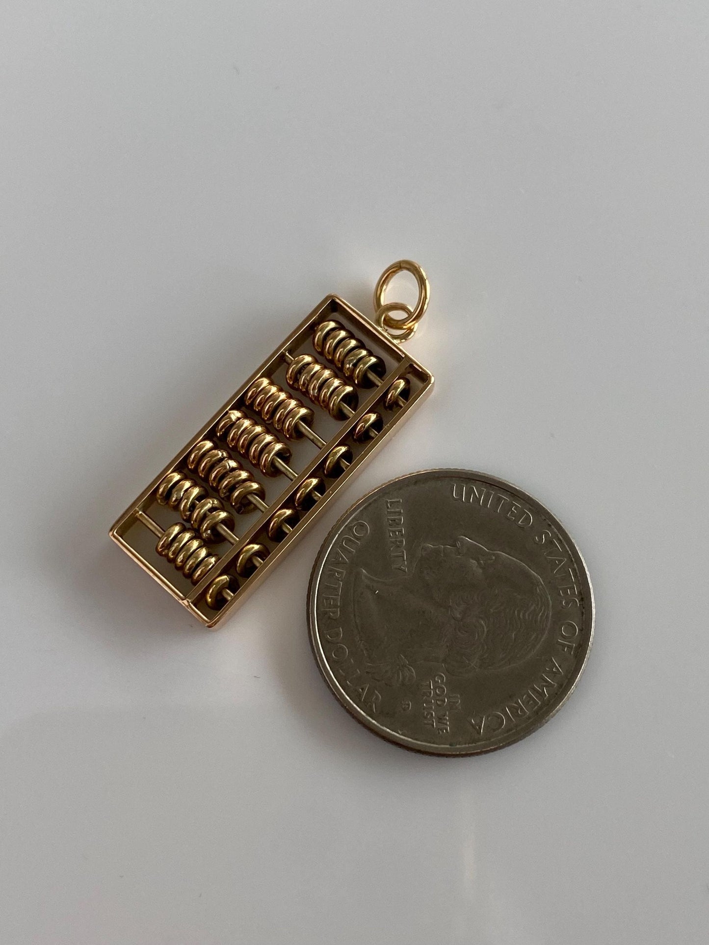 Vintage Solid 14k Yellow Gold Fidget Abacus Charm