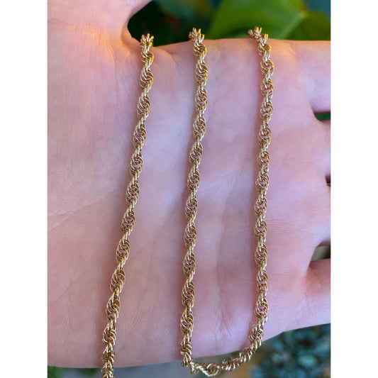 Vintage Solid 14k Yellow Gold Chain Necklace - 18 inches