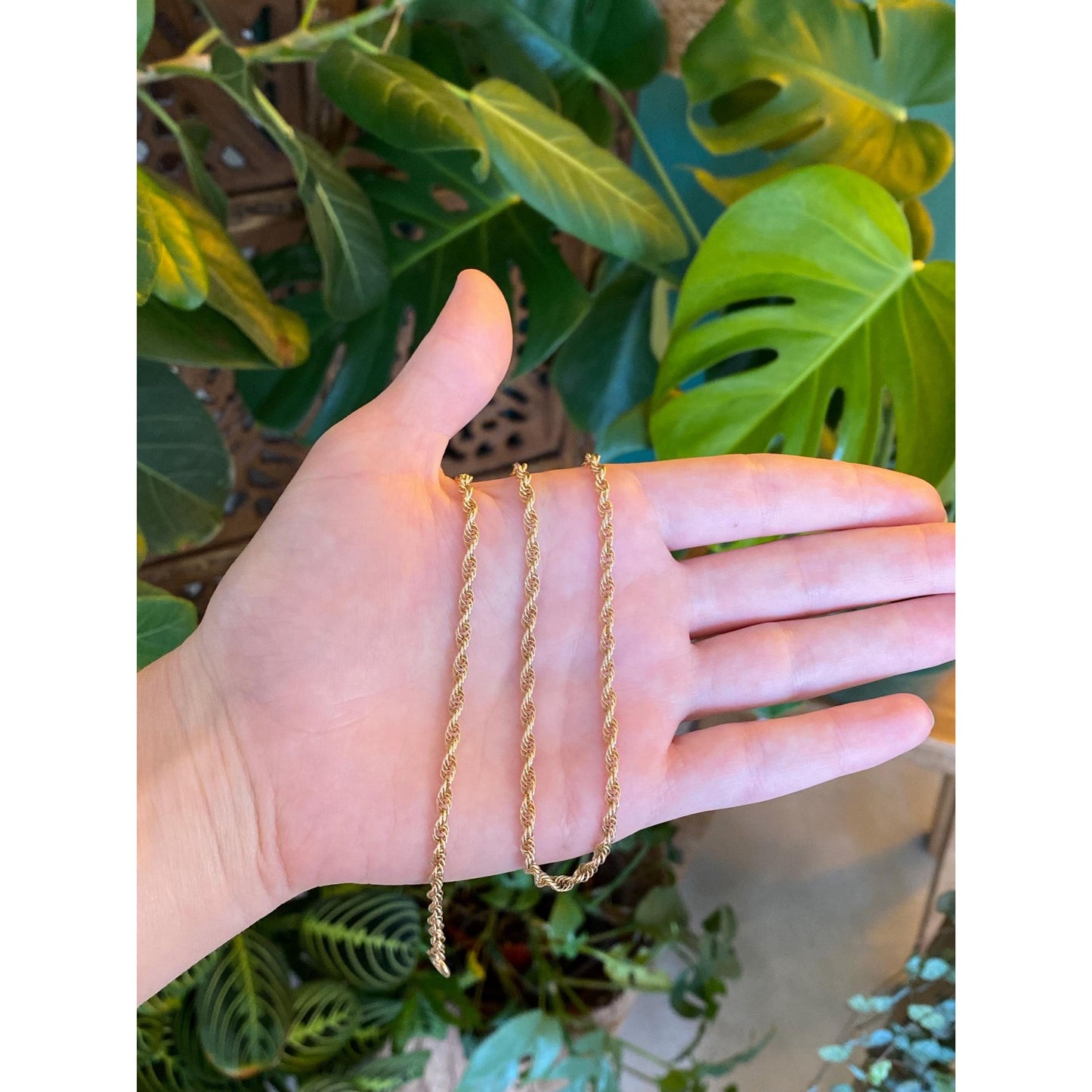 Vintage Solid 14k Yellow Gold Chain Necklace - 18 inches