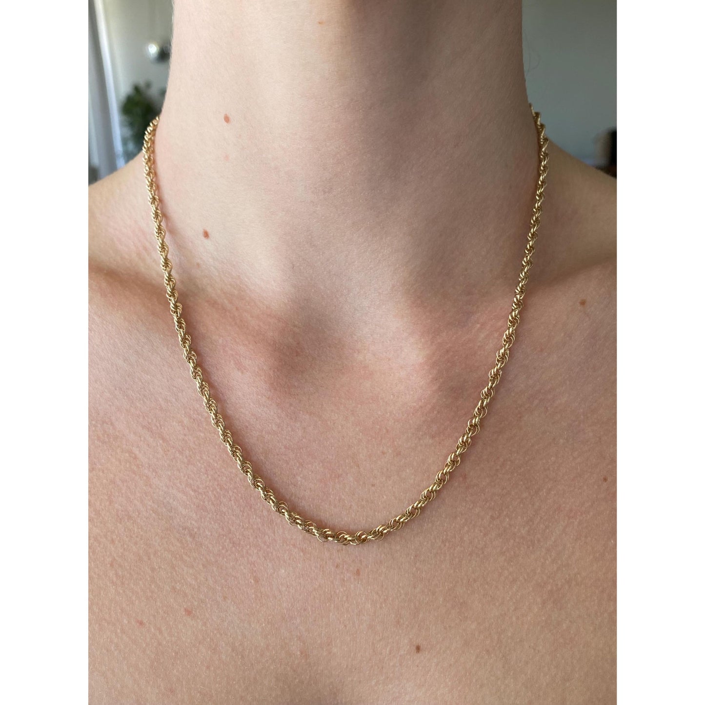 Vintage Solid 14k Yellow Gold Chain Necklace - 18 inches