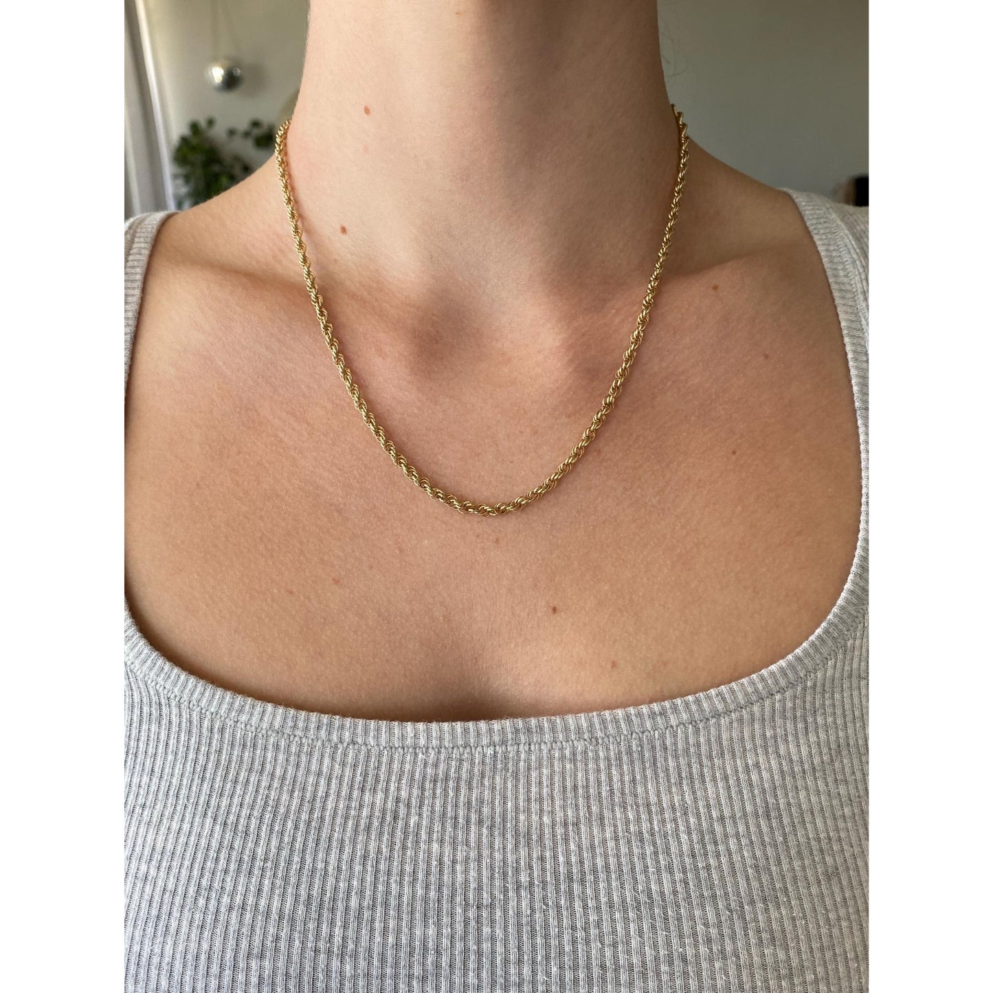 Vintage Solid 14k Yellow Gold Chain Necklace - 18 inches