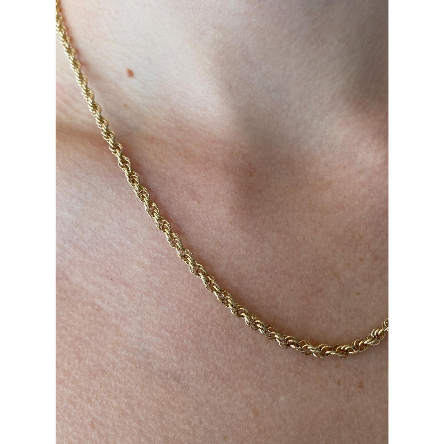 Vintage Solid 14k Yellow Gold Chain Necklace - 18 inches
