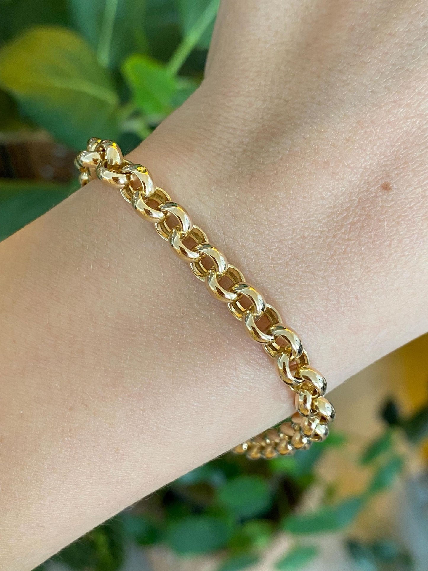 Vintage 14k Yellow Gold Rolo Chain Bracelet - 7.75 inches