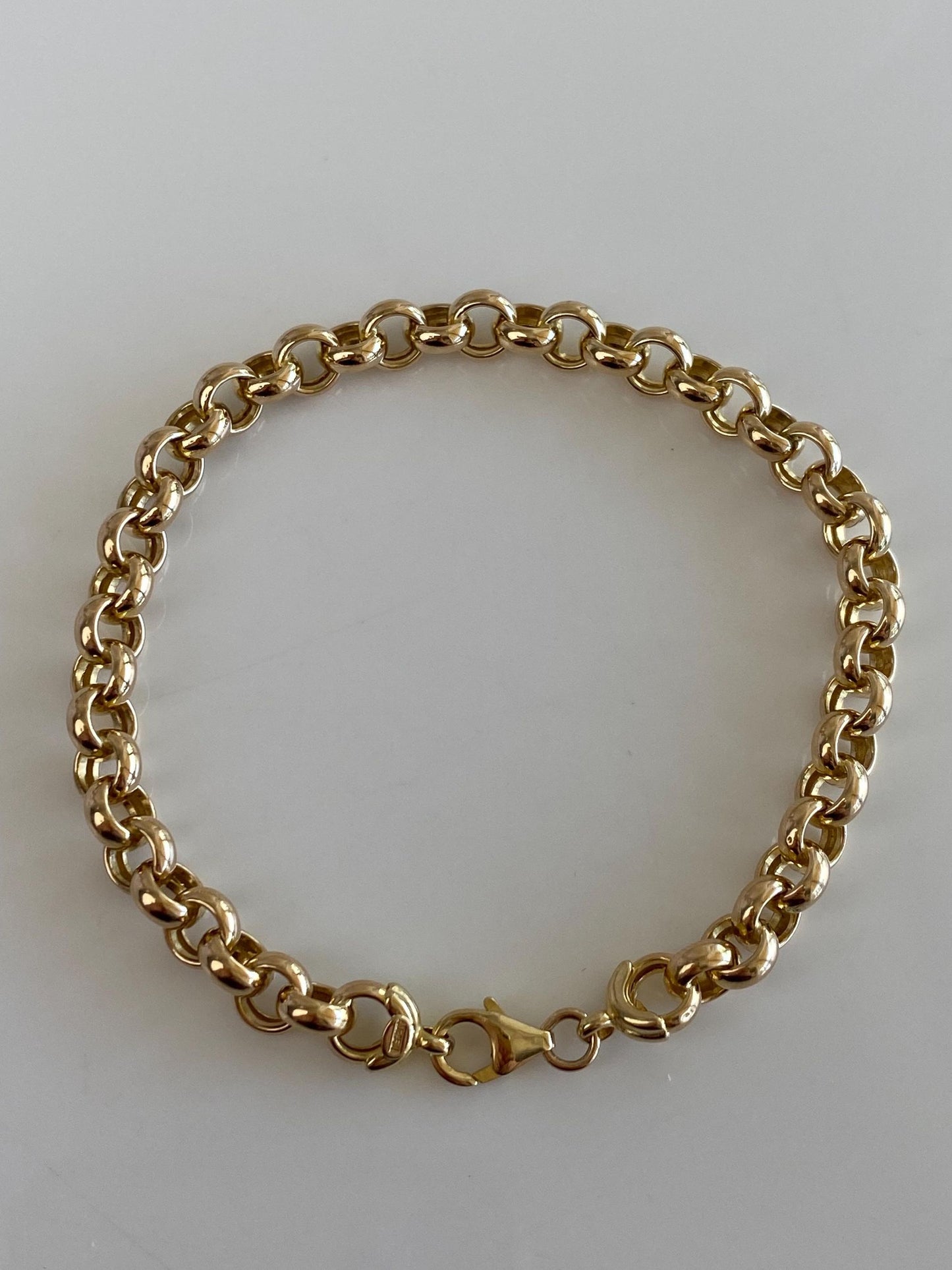 Vintage 14k Yellow Gold Rolo Chain Bracelet - 7.75 inches