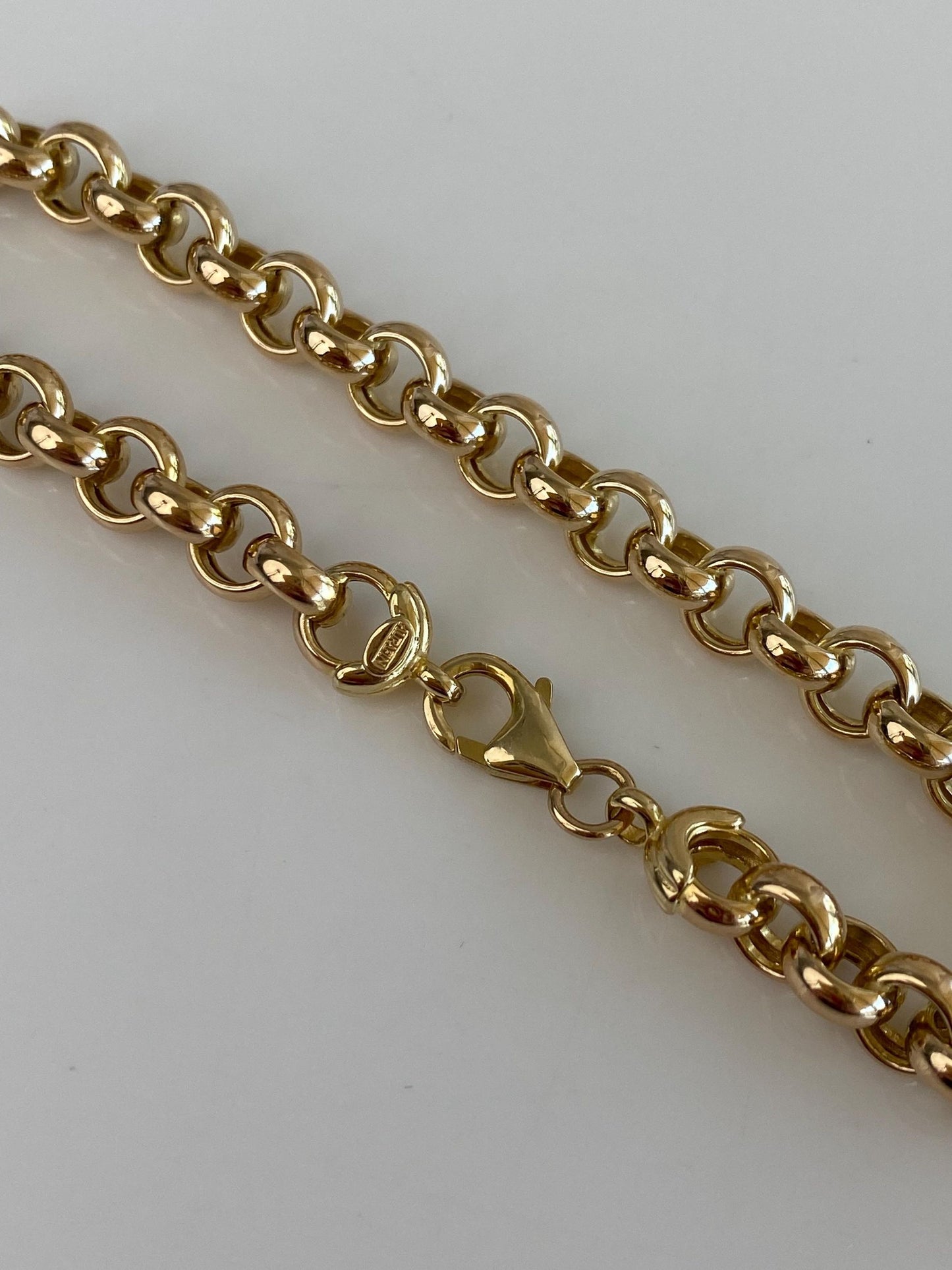 Vintage 14k Yellow Gold Rolo Chain Bracelet - 7.75 inches