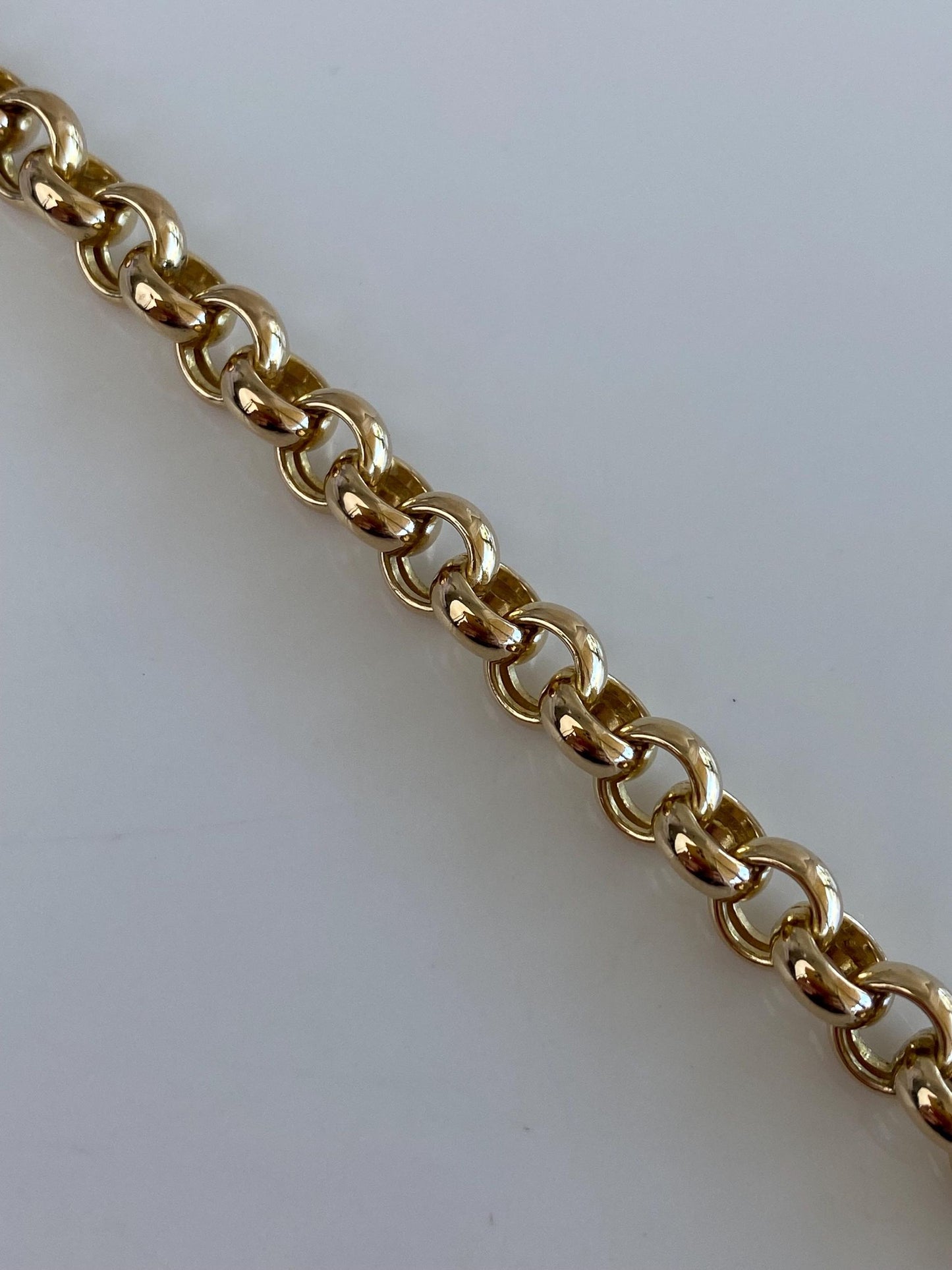 Vintage 14k Yellow Gold Rolo Chain Bracelet - 7.75 inches