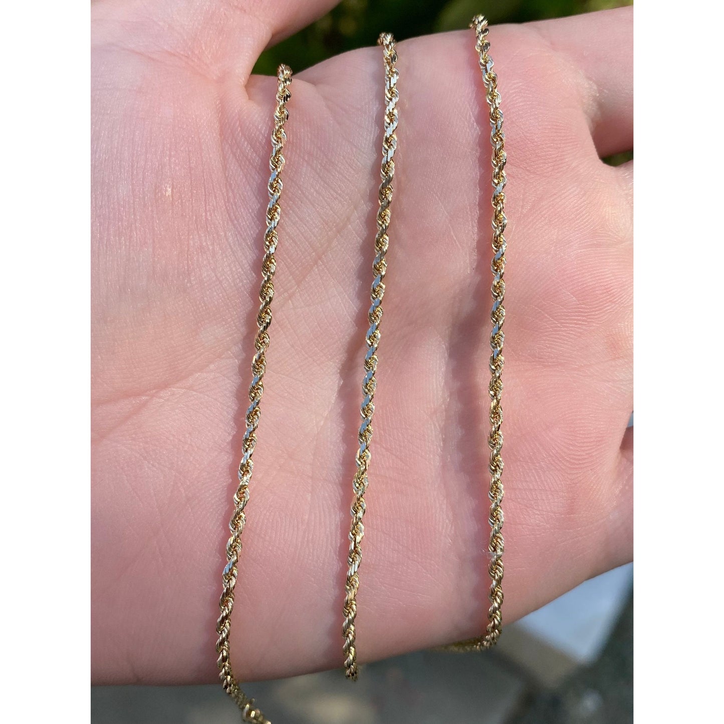 Vintage Solid 14k Yellow Gold Long Rope Chain Necklace - 30.25 inches