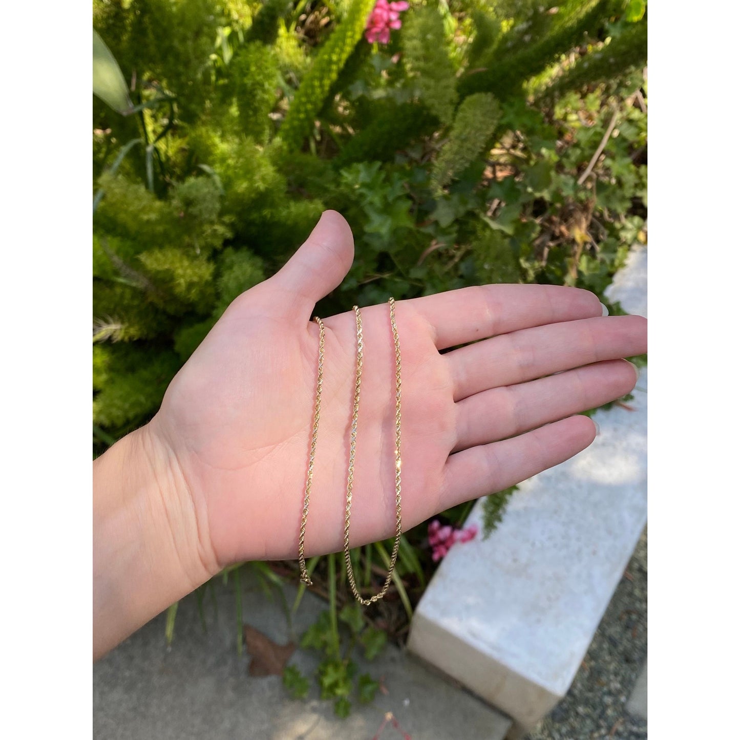 Vintage Solid 14k Yellow Gold Long Rope Chain Necklace - 30.25 inches