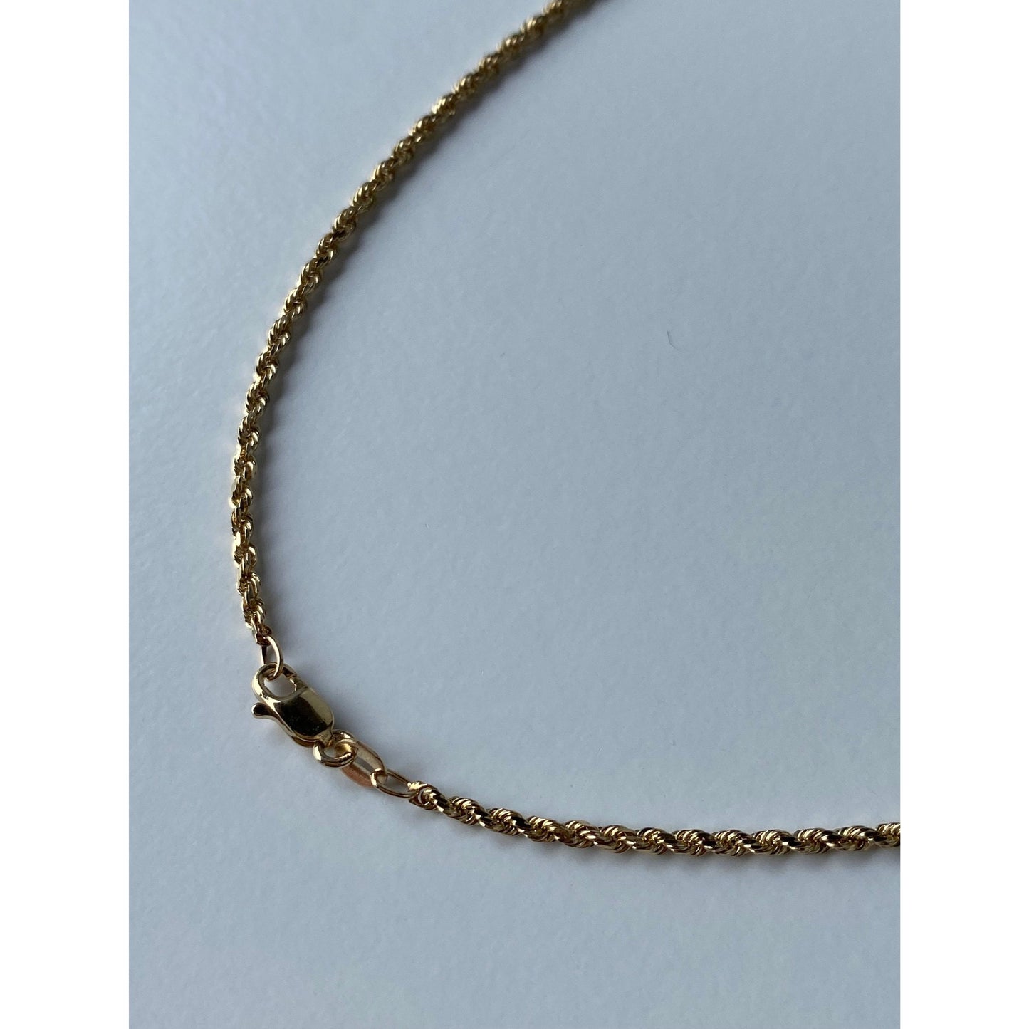 Vintage Solid 14k Yellow Gold Long Rope Chain Necklace - 30.25 inches