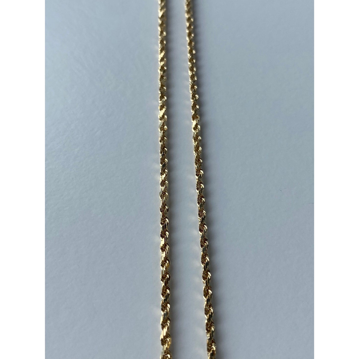Vintage Solid 14k Yellow Gold Long Rope Chain Necklace - 30.25 inches