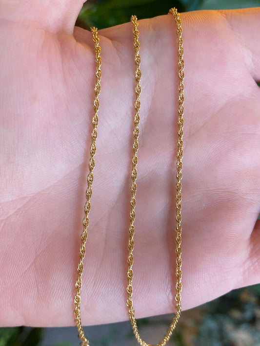 Vintage Solid 14k Yellow Gold Chain Necklace - 19.75 inches