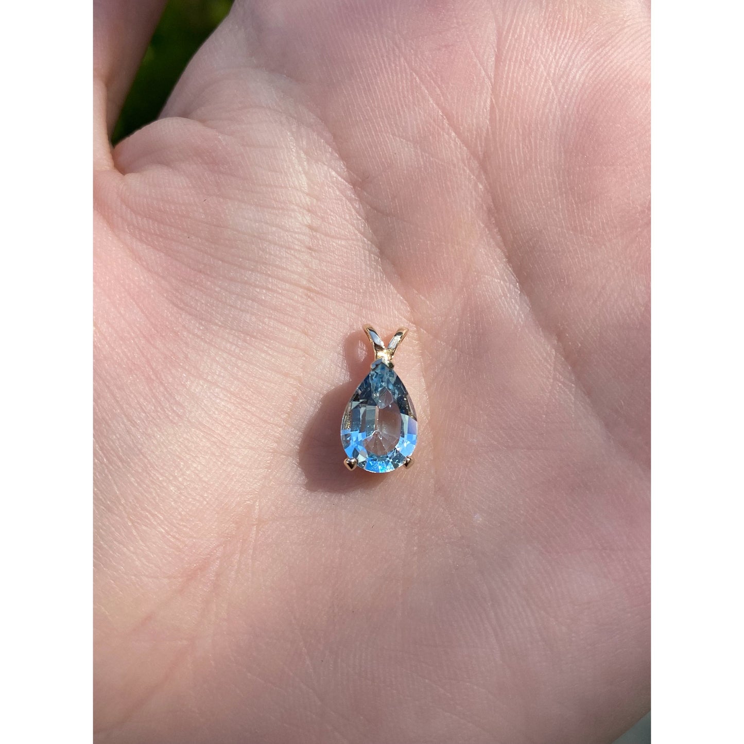 Solid 14k Yellow Gold Topaz Charm