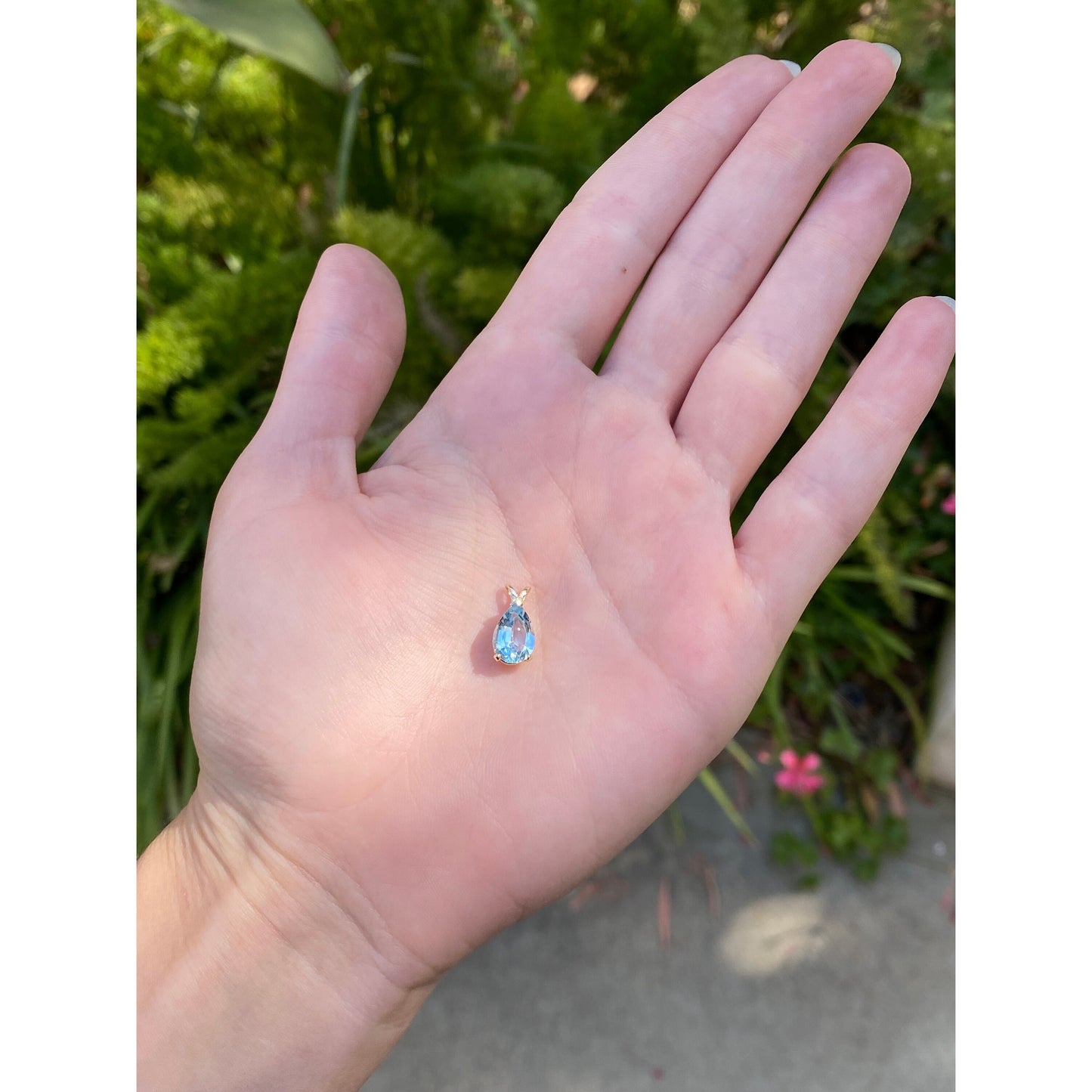 Solid 14k Yellow Gold Topaz Charm