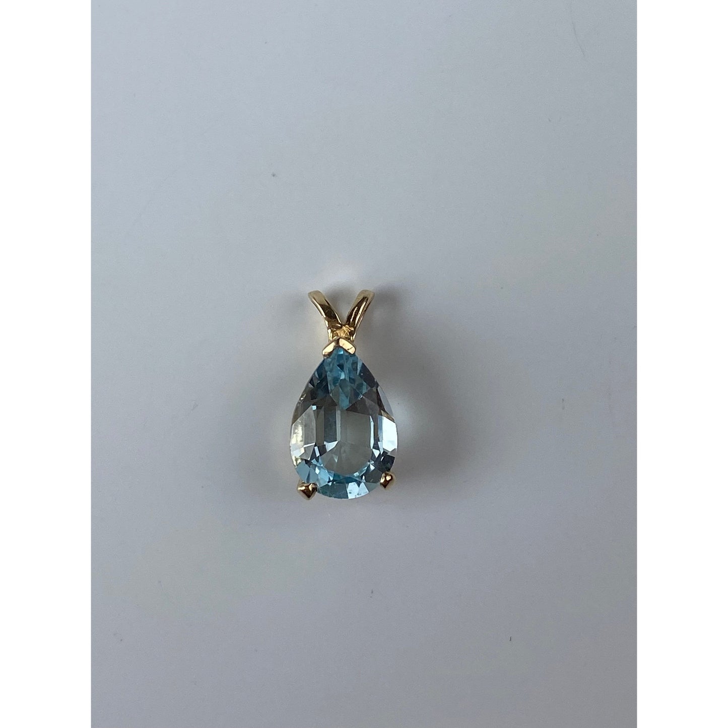 Solid 14k Yellow Gold Topaz Charm