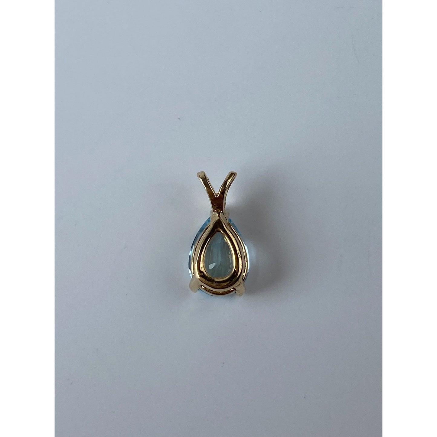 Solid 14k Yellow Gold Topaz Charm