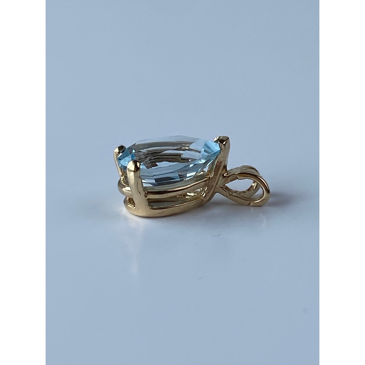 Solid 14k Yellow Gold Topaz Charm