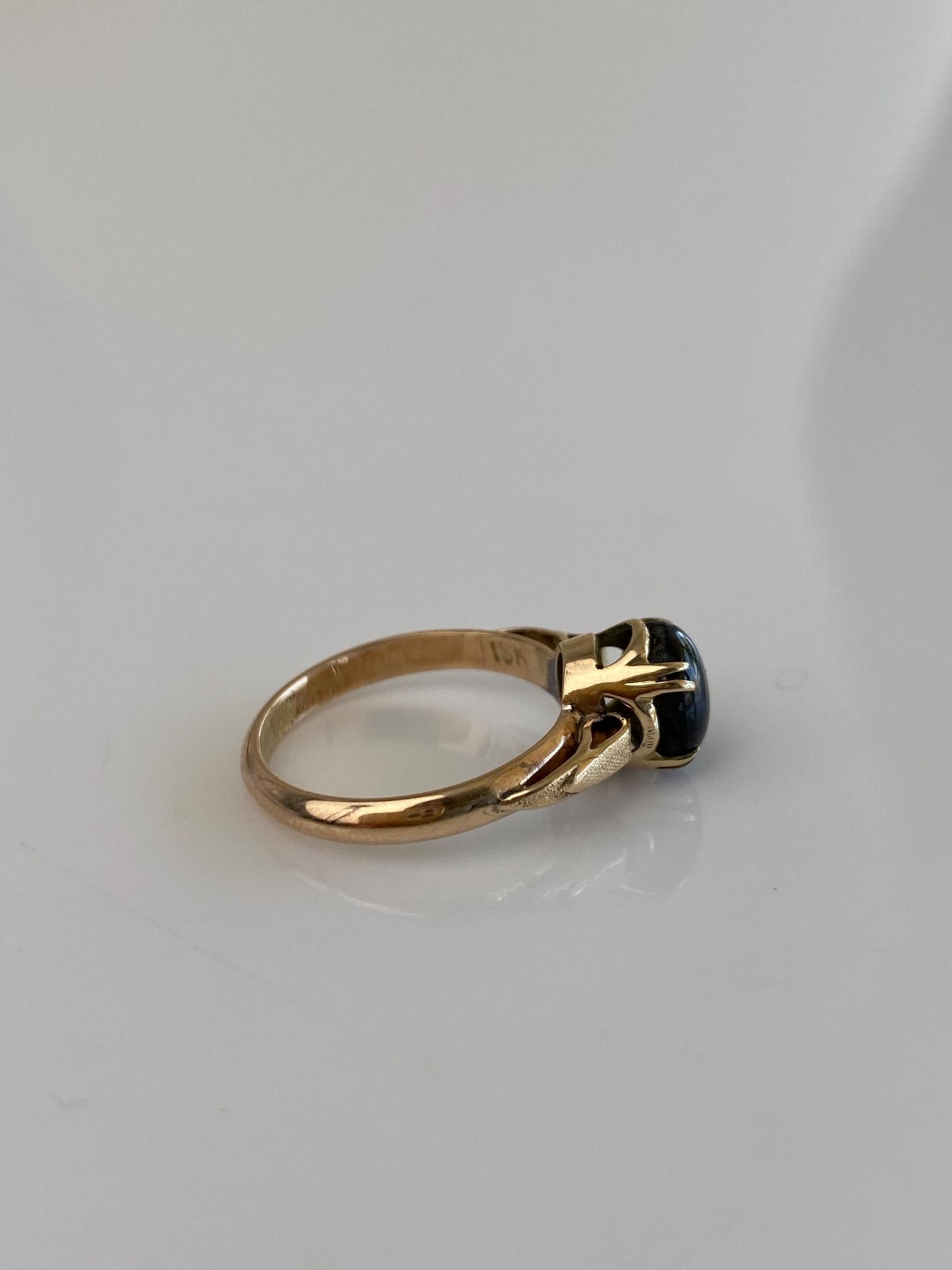 Vintage Solid 10k Yellow Gold Star Sapphire Ring - Size 4