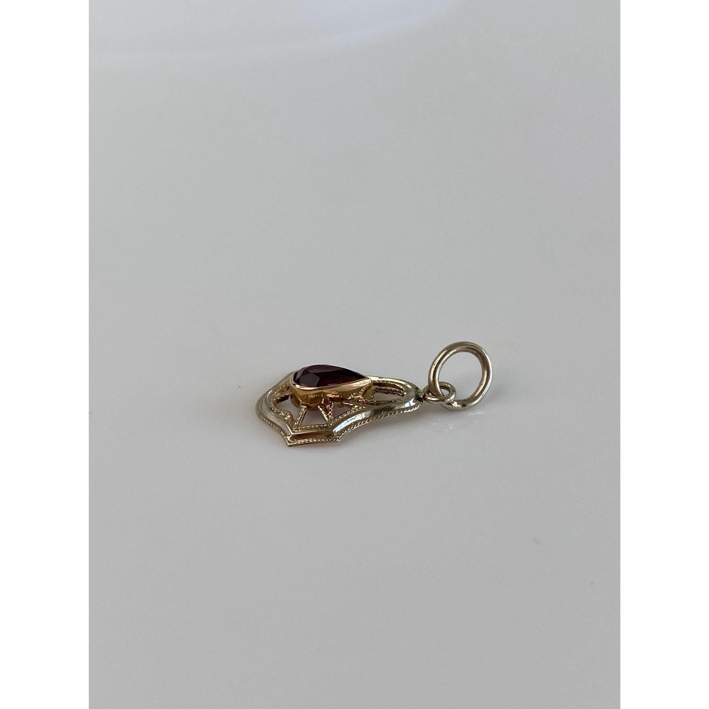 Solid 14k White Gold Purple Cubic Zirconia Stick Pin Conversion Charm