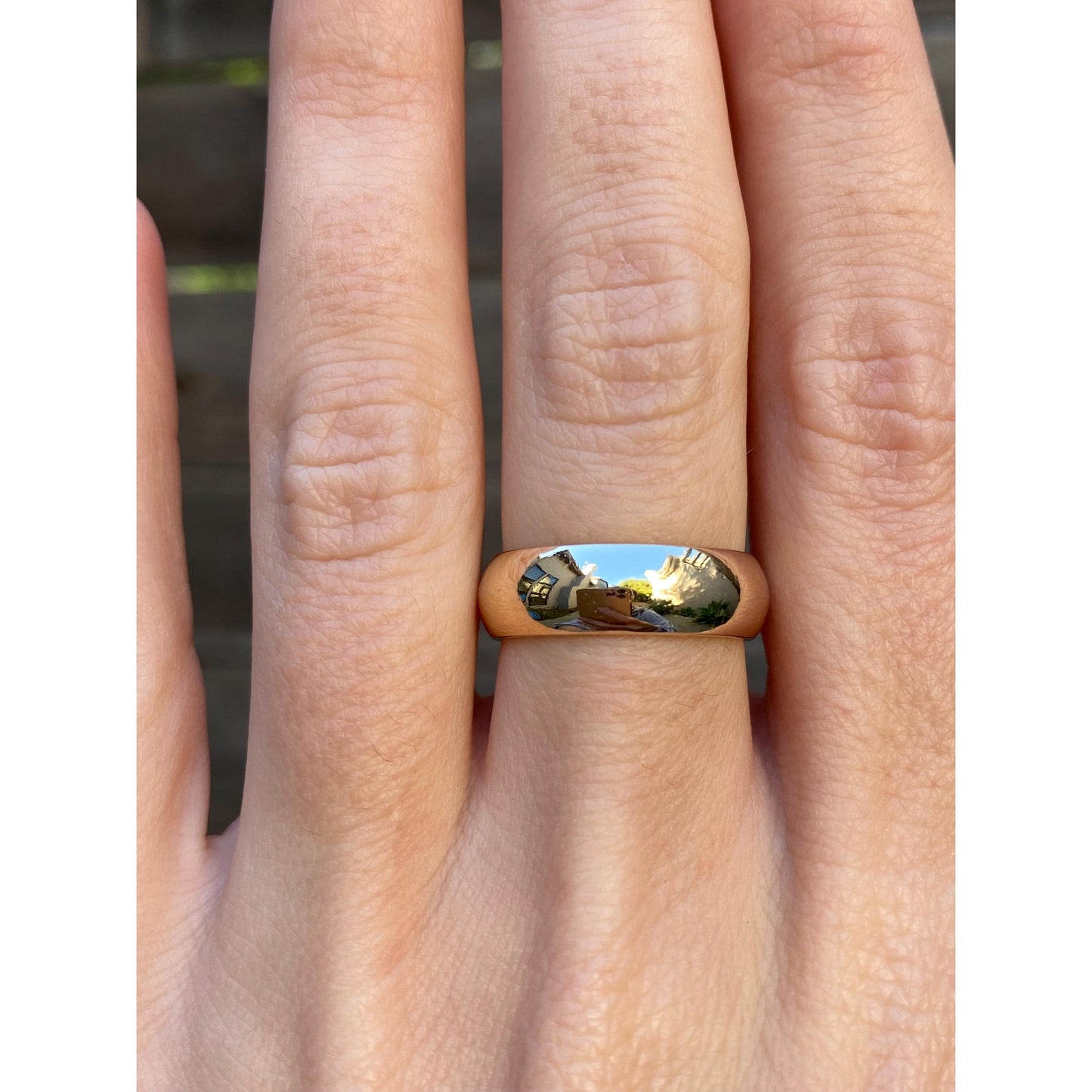 Vintage Solid 14k Yellow Gold Wide Ring Band - Size 6.25