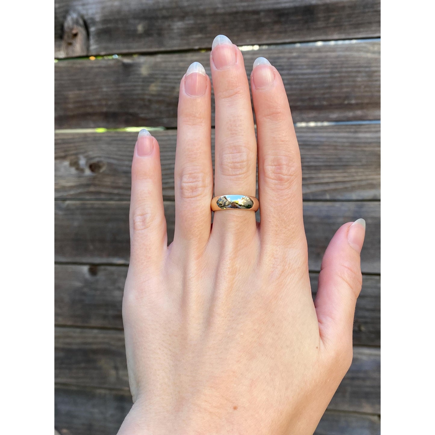 Vintage Solid 14k Yellow Gold Wide Ring Band - Size 6.25